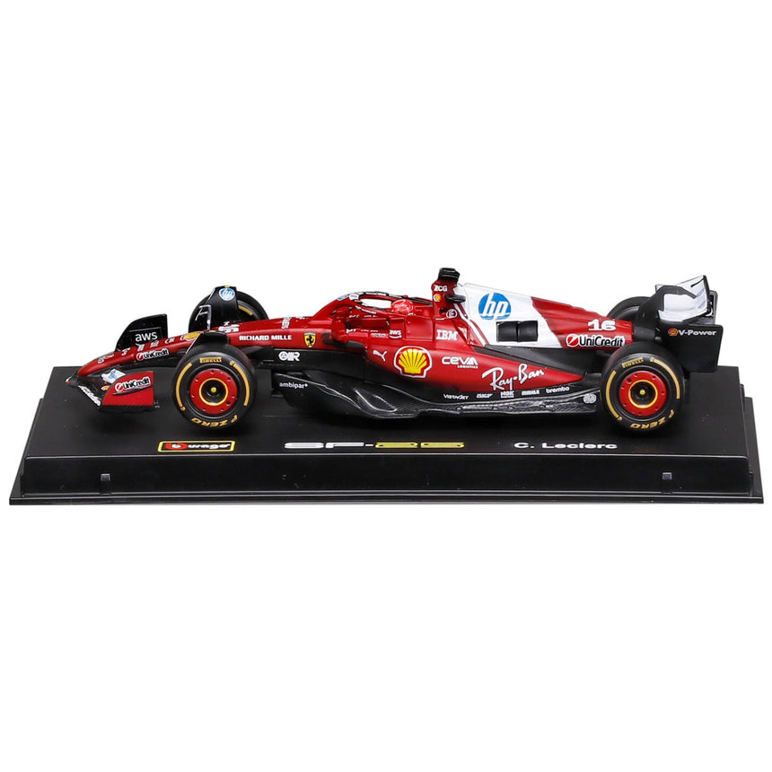 Bburago 1:43 Scale Ferrari SF-25 2025 #16 Charls Leclerc Display Case Model Car