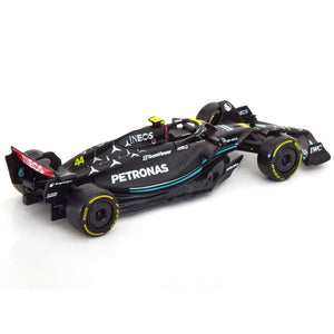 Bburago 1:43 Scale Die‑Cast Mercedes-AMG W14E 2023 F1 Car #44 Lewis Hamilton - Window Box