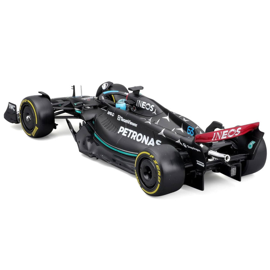 Burago 1:43 Mercedes AMG Petronas 2023 #63 George Russel Display Case Model Car