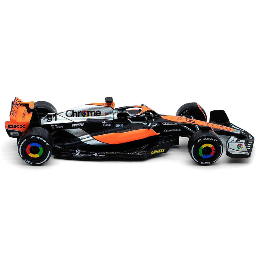 Bburago 1:43 Scale Die‑Cast McLaren MCL60 2023 British GP F1 Car #81 Oscar Piastri - Window Box