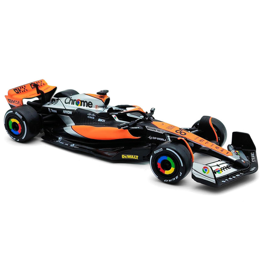 Bburago 1:43 Scale Die‑Cast McLaren MCL60 2023 British GP F1 Car #81 Oscar Piastri - Window Box