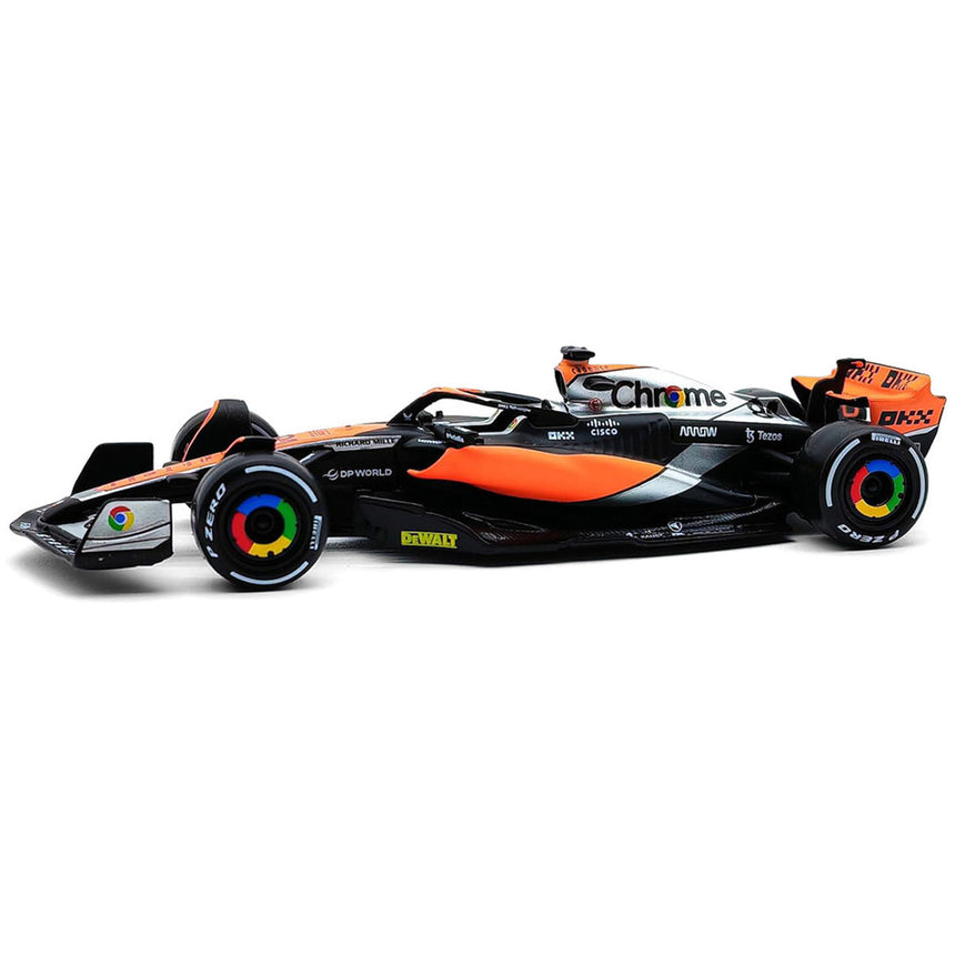 Bburago 1:43 Scale Die‑Cast McLaren MCL60 2023 British GP F1 Car #81 Oscar Piastri - Window Box