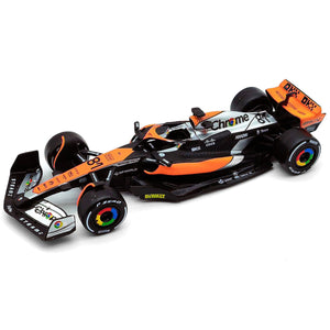 Bburago 1:43 Scale Die‑Cast McLaren MCL60 2023 British GP F1 Car #81 Oscar Piastri - Window Box