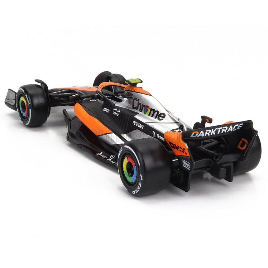 Bburago 1:43 Scale Die‑Cast McLaren MCL60 2023 British GP F1 Car #4 Lando Norris - Window Box