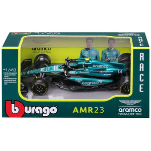 Bburago 1:43 Scale Aston Martin F1 AMR23 Fernando Alonso Model Car