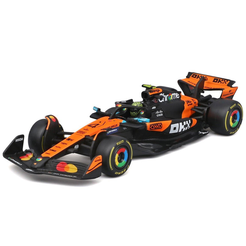Burago 1:43 Scale McLaren MCL39 #4 Lando Norris Display Case Model Car