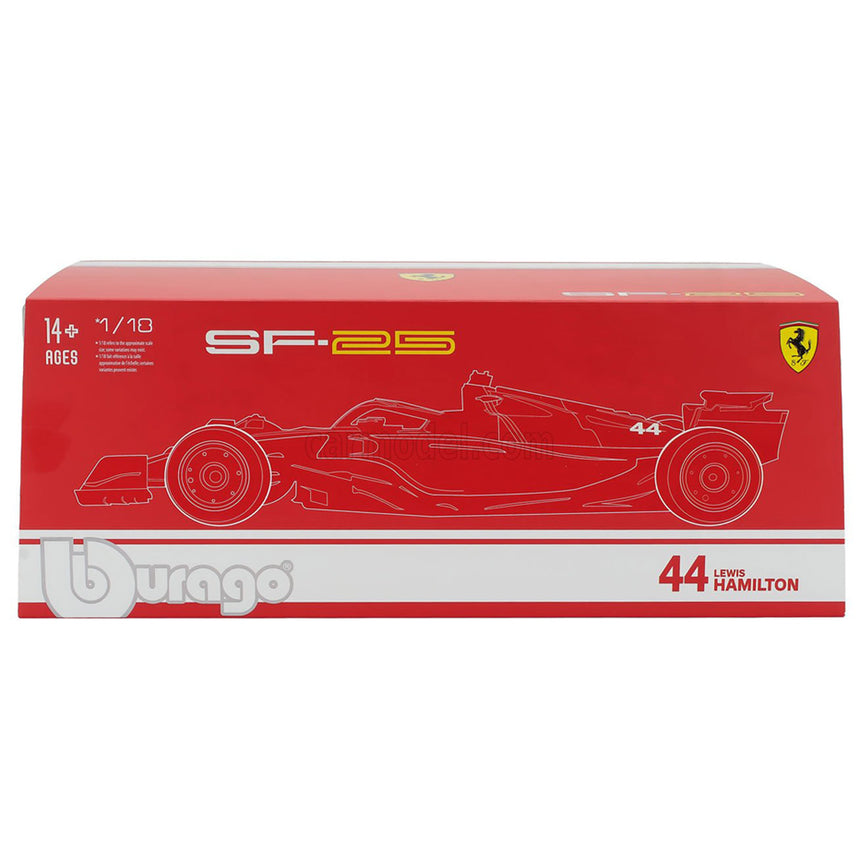 Bburago 1:18 Scale Ferrari SF25 Lewis Hamilton #44 Miami 2025 Model Car & Case