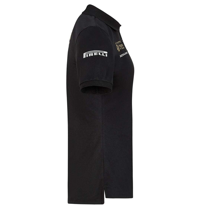 Haas F1 Team Ladies Black Replica Drivers Polo Tee Shirt