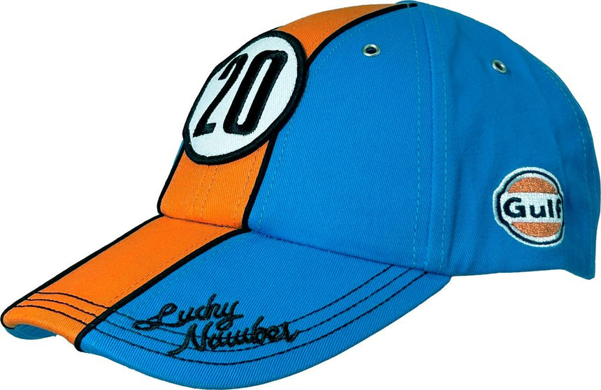 Grandprix Original Gulf 20 Lucky Number Cobalt Blue Adjustable Size Baseball Cap