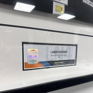 Lando Norris Signed Official McLaren 2023 Replica Nomex In Display Frame