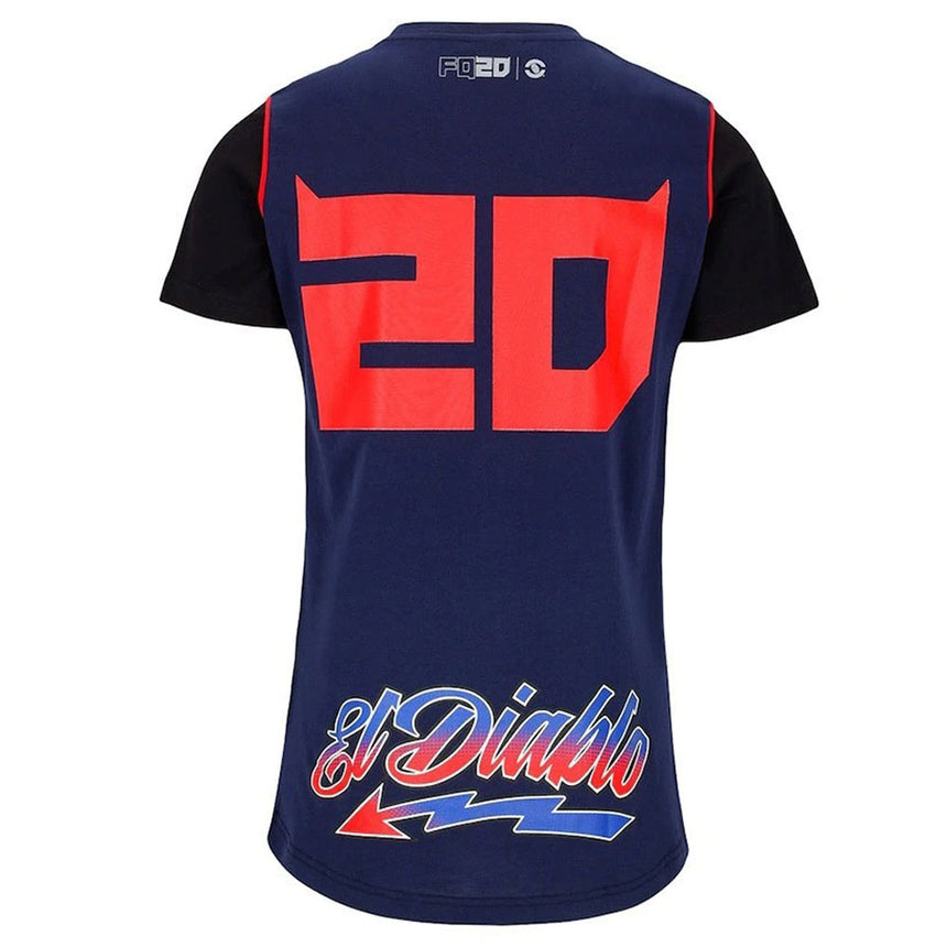 Fabio Quartararo Moto GP #20 Blue Large Big Diablo Front & Back Print Tee Shirt