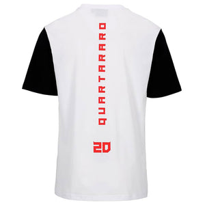 Fabio Quartararo Moto GP #20 White Cyber 20 Front & Back Print Tee Shirt