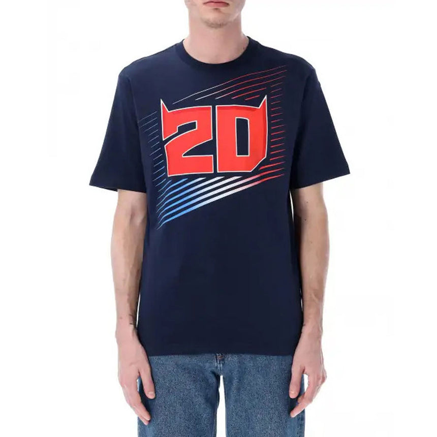 Fabio Quartararo Moto GP #20 Blue Large Front 20 Print Tee Shirt