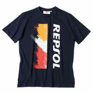 Repsol Racing Navy Large Vertical Print Tee Shirt