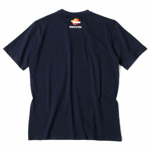 Repsol Racing Navy Large Vertical Print Tee Shirt