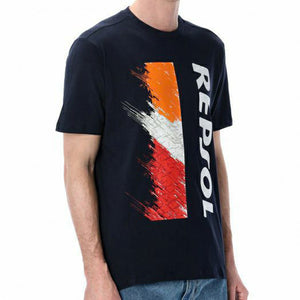 Repsol Racing Navy Large Vertical Print Tee Shirt