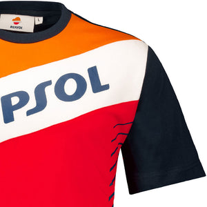 Repsol Racing Original On White Insert Multicolour Front Print Tee Shirt