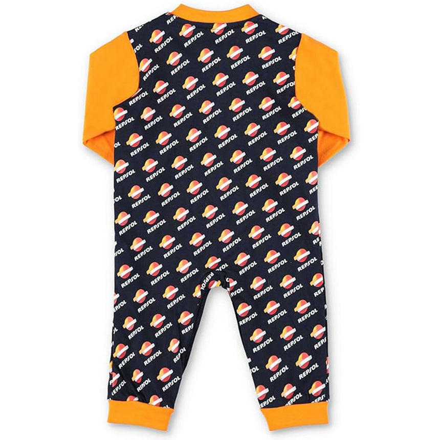 Repsol Racing Kids Navy/Orange All Over Logo Print Pyjama