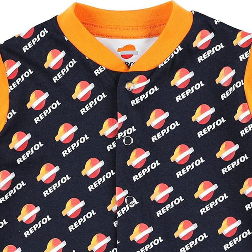 Repsol Racing Kids Navy/Orange All Over Logo Print Pyjama