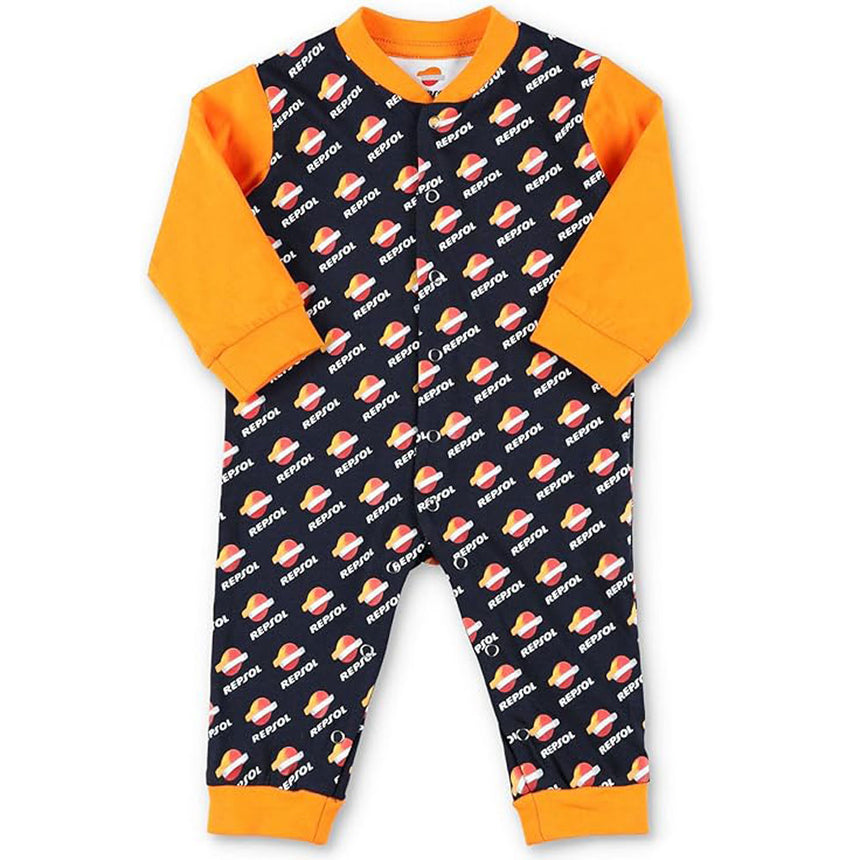 Repsol Racing Kids Navy/Orange All Over Logo Print Pyjama