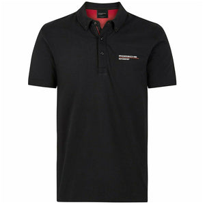Porsche Motorsport Black Fan Wear Travel Polo Tee Shirt
