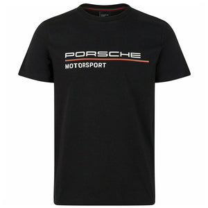 Porsche Motorsport Black Front Logo Fanwear Tee Shirt