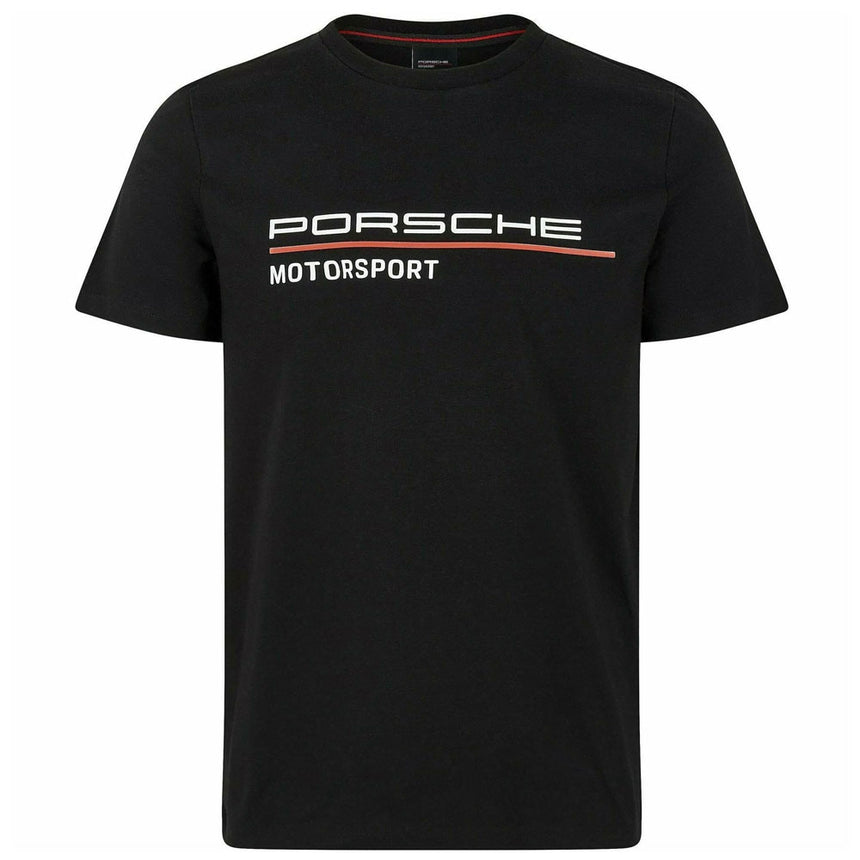 Porsche Motorsport Black Front Logo Fanwear Tee Shirt