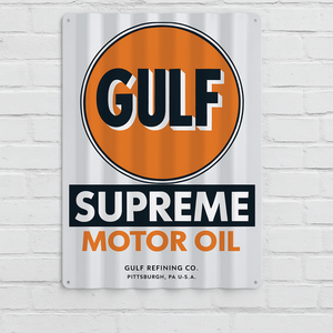 Gulf Supreme Motor Oil 46cm x 29.5cm Metal Sign
