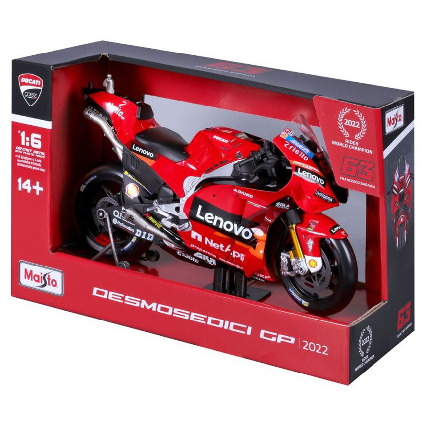 Maisto 1/6 Ducati 2022 Fracesco Bagnaia #63 Model Bike