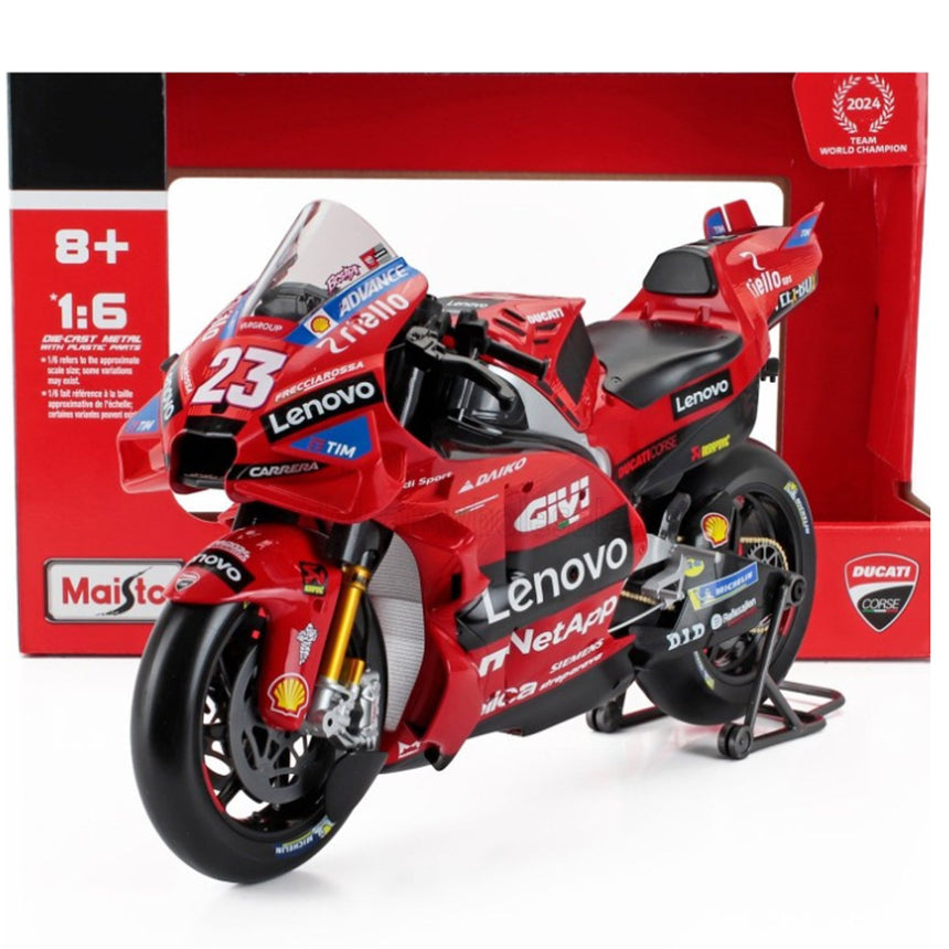 Maisto 1:6 Scale Ducati Desmosedici 2024 Enea Bastianini #23 Moto GP Model Bike
