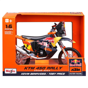 Maisto 1:6 Scale KTM Red Bull 450 Dakar 2024 #2 Toby Price Diecast Motorcycle Bike