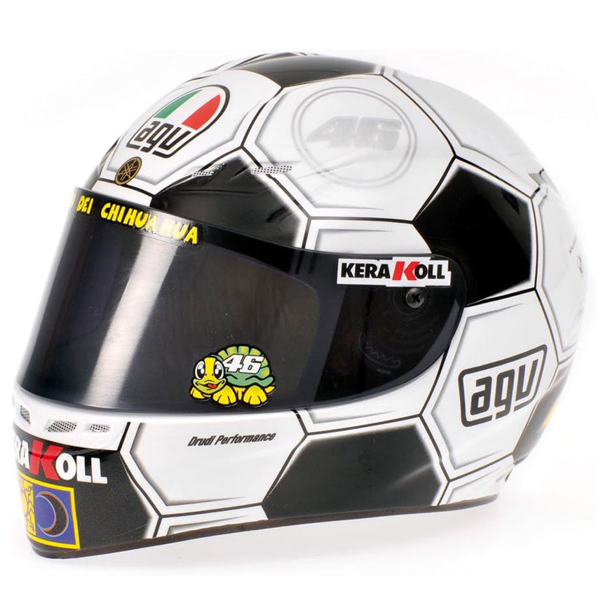 Minichamps 1:2 Scale 2008 Barcelona Moto GP Valentino Rossi VR46 AVG Mini Helmet
