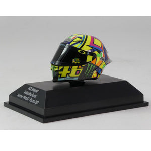 Minichamps 1/8 Scale 2017 Assen Moto GP Winner Valentino Rossi AGV Mini Helmet