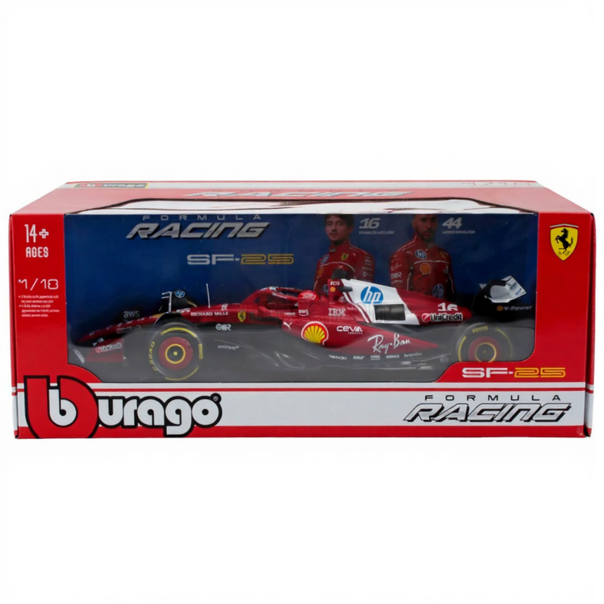 Bburago 1:18 Scuderia Ferrari F1 Team SF25 Charles Leclerc Diecast Model Car