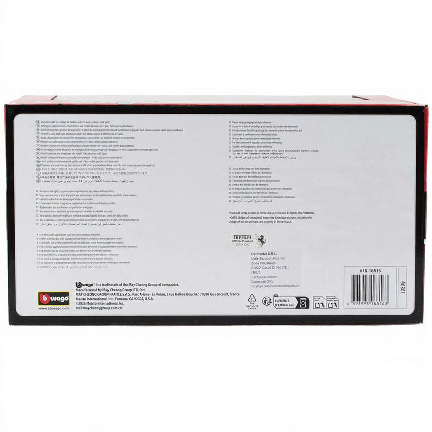 Bburago 1:18 Scuderia Ferrari F1 Team SF25 Charles Leclerc Diecast Model Car