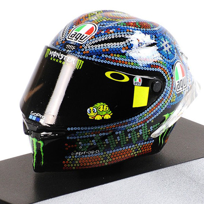 Minichamps 1/8 Scale 2018 Winter Test Sepang Moto GP Valentino Rossi AGV Mini Helmet