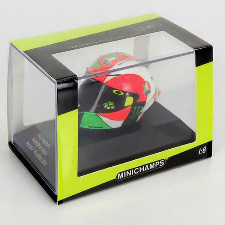 Minichamps 1/8 Scale 2018 Mugello Moto GP Valentino Rossi AGV Mini Helmet