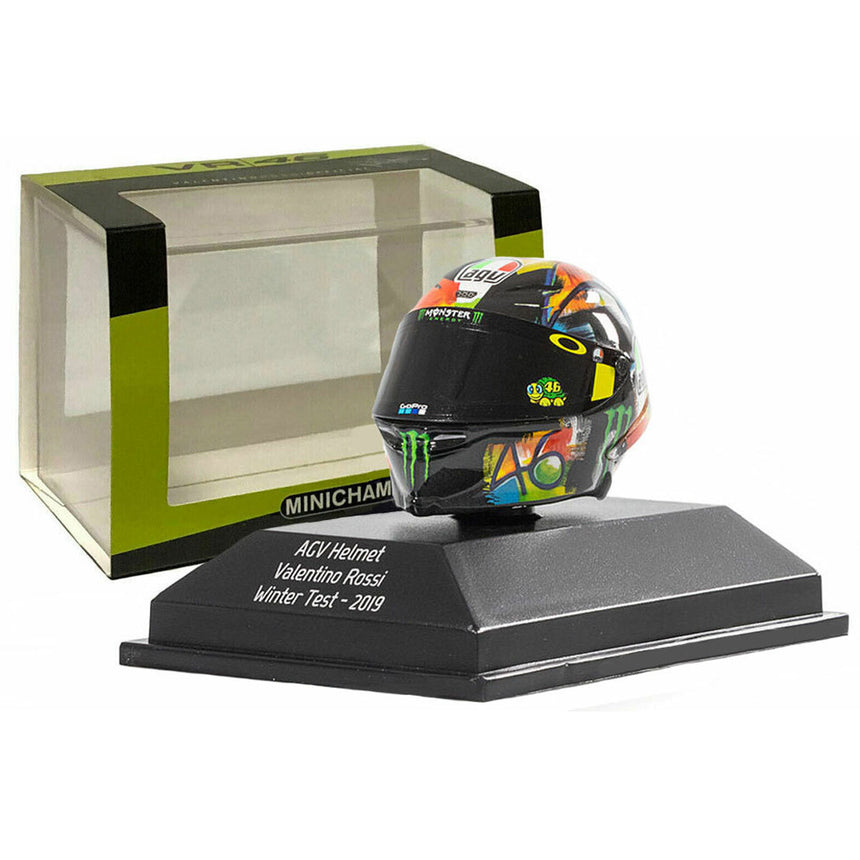 Minichamps 1/8 Scale 2019 Winter Test Moto GP Valentino Rossi AGV Mini Helmet