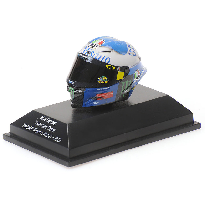 Minichamps 1:8 Scale Valentino Rossi AGV Helmet MotoGP Misano Race 1 2020 Model Helmet