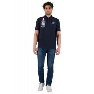 Goodyear Racing Blue Retro Serring Polo Tee Shirt