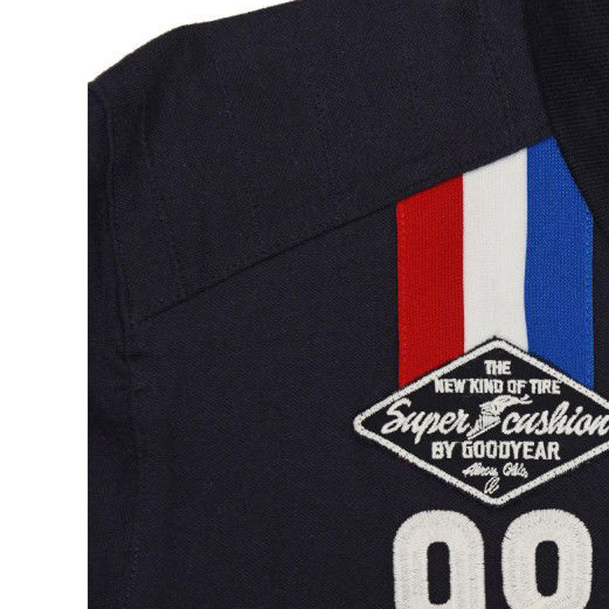 Goodyear Racing Blue Retro Serring Polo Tee Shirt
