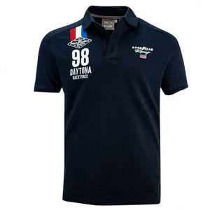 Goodyear Racing Blue Retro Serring Polo Tee Shirt