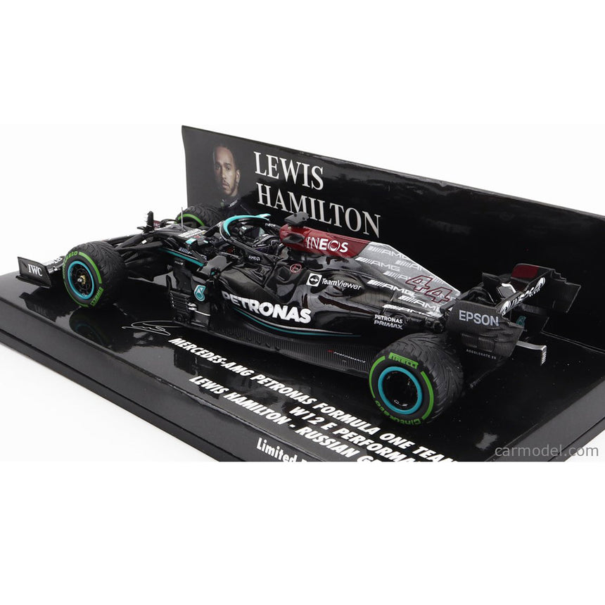 Minichamps 1:43 Mercedes AMG Winner Russia 2021 GP Lewis Hamilton #44 Model Car