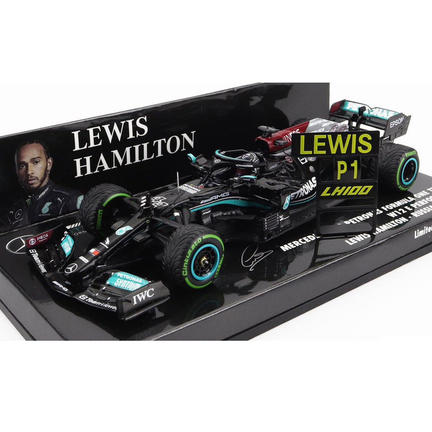 Minichamps 1:43 Mercedes AMG Winner Russia 2021 GP Lewis Hamilton #44 Model Car