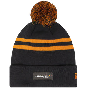 McLaren Bobble Hat Black With Orange Stripe