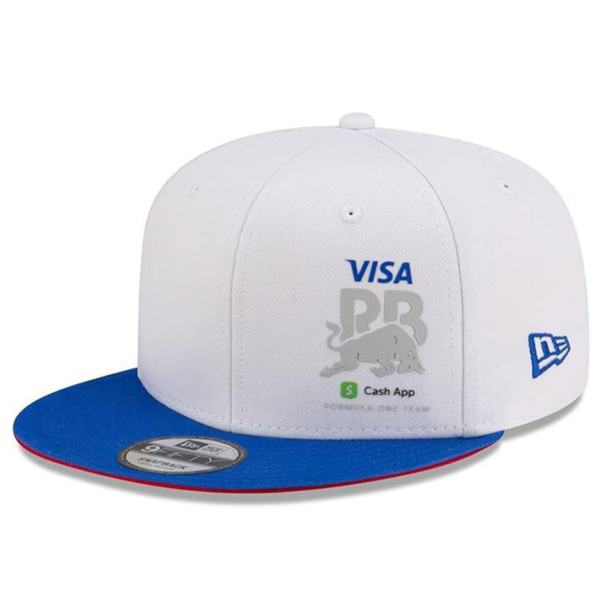Visa Cash App Racing Bulls F1 Team White Snapback Flat Brim Baseball Cap