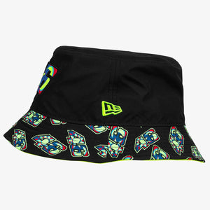 Valentino Rossi VR46 New Era Moon Sun Tapered Black Official Bucket Hat