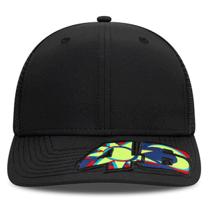 Valentino Rossi VR46 Moto GP New Era Black Moon Sun Brim Trucker Baseball Cap