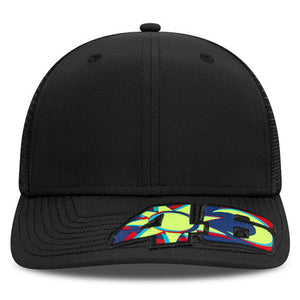 Valentino Rossi VR46 Moto GP New Era Black Moon Sun Brim Trucker Baseball Cap