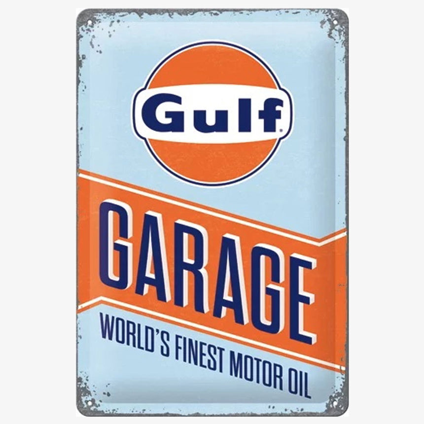Gulf Garage World's Finest Motor Oil Rectagle Metal Sign